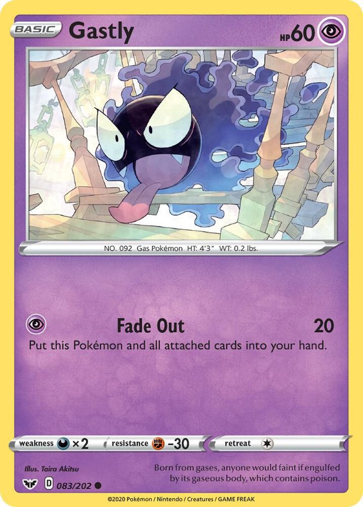 Pokemon Gastly 83/202 Sword & Shield