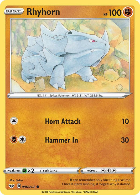 Pokemon Rhyhorn 96/202 Sword & Shield