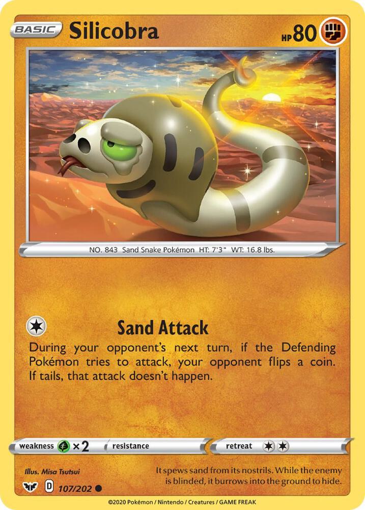 Pokemon Silicobra 107/202 Sword & Shield