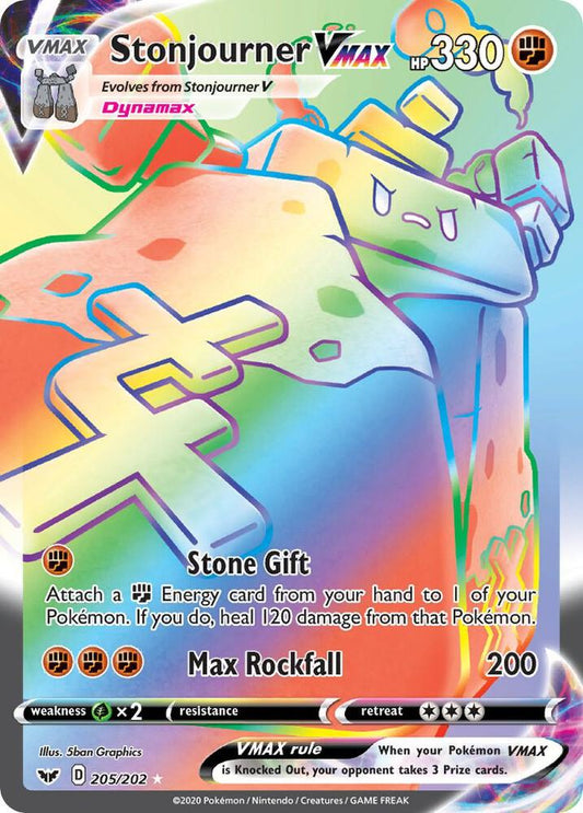 Pokemon Stonjourner VMAX 205/202 Sword & Shield