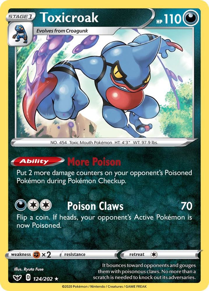 Pokemon Toxicroak 124/202 Sword & Shield