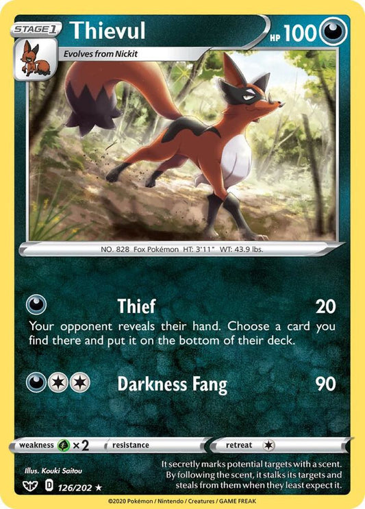 Pokemon Thievul 126/202 Sword & Shield