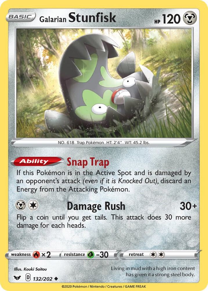 Pokemon Galarian Stunfisk 132/202 Sword & Shield