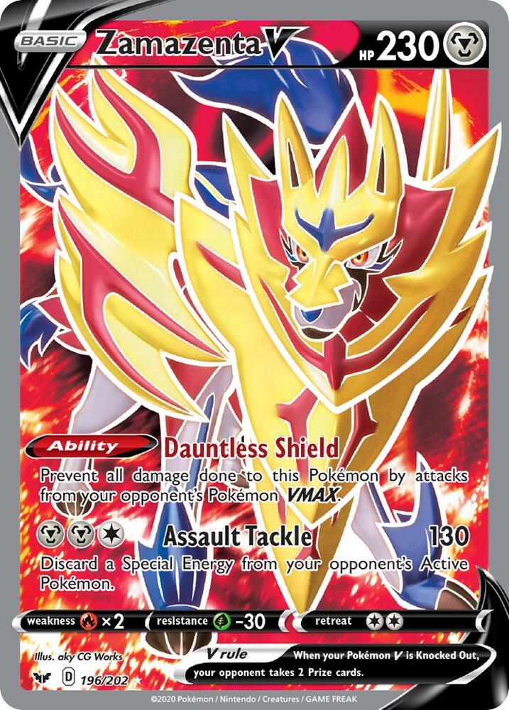 Pokemon Zamazenta V 196/202 Sword & Shield
