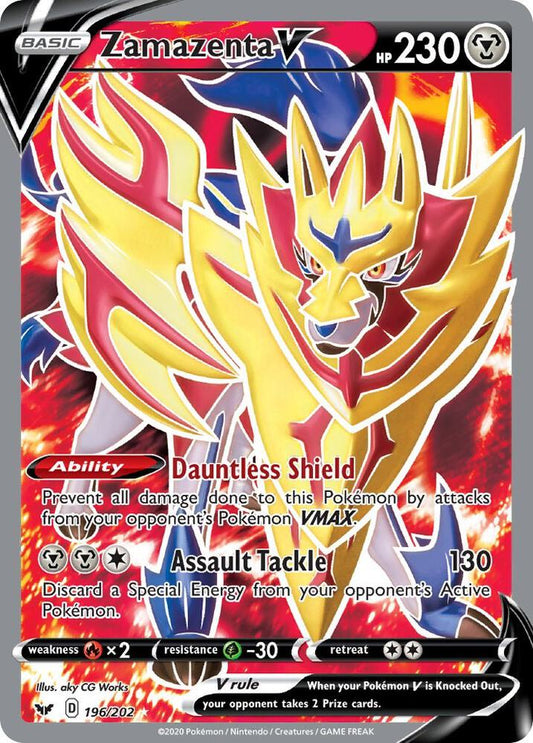 Pokemon Zamazenta V 196/202 Sword & Shield