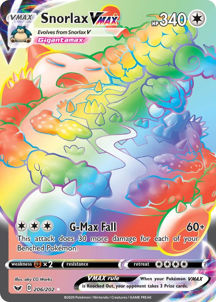 Pokemon Snorlax VMAX 206/202 Sword & Shield