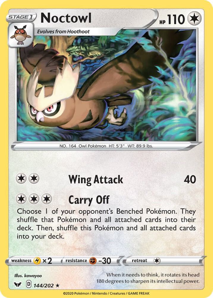Pokemon Noctowl 144/202 Sword & Shield