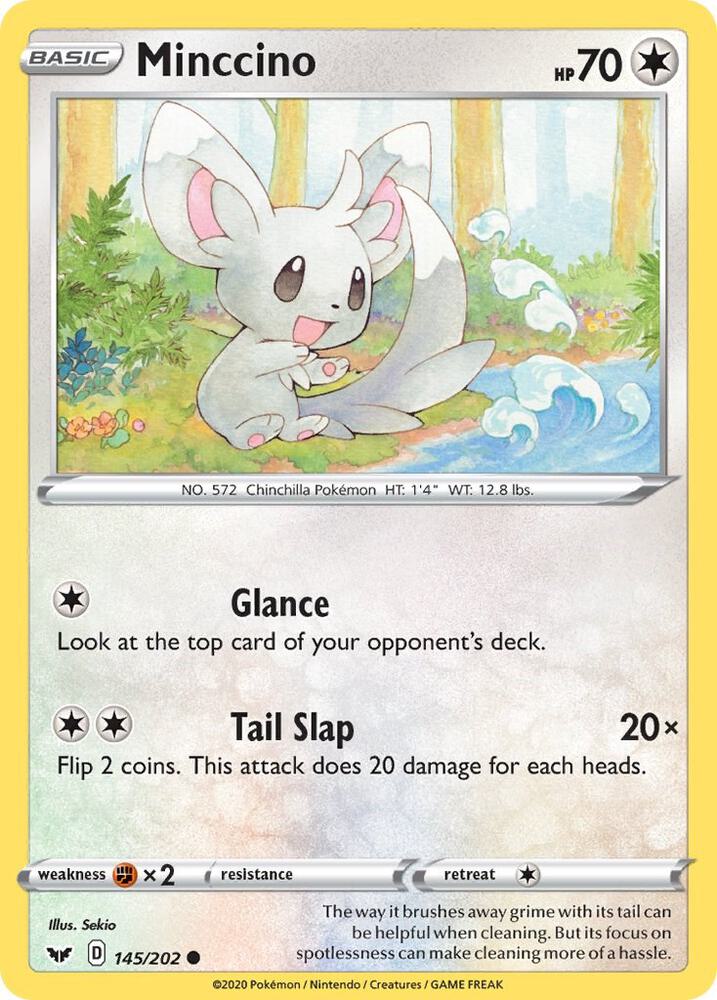 Pokemon Minccino 145/202 Sword & Shield