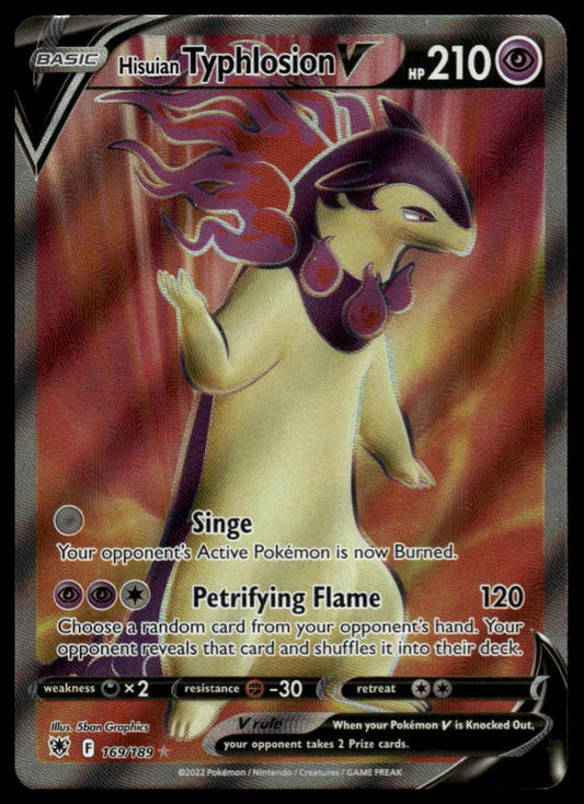 Pokemon TCG Hisuian Typhlosion V (Full Art) #169/189 SWSH10: Astral Radiance
