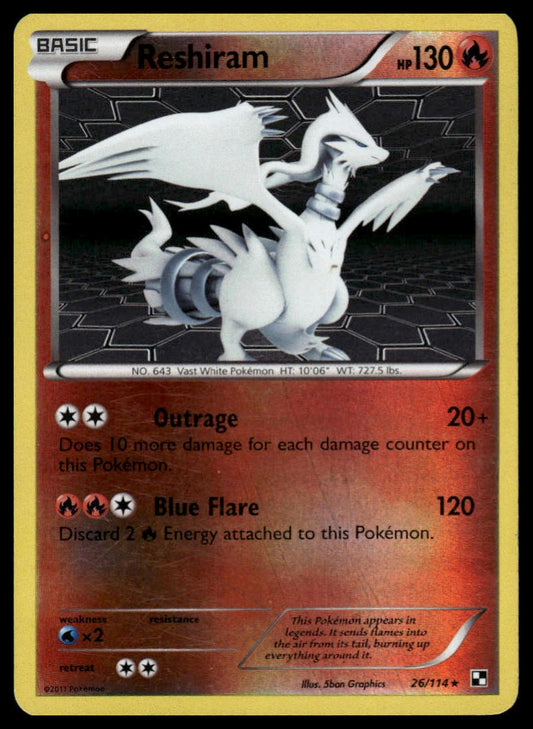 Pokemon TCG Reshiram #26/114 Black and White