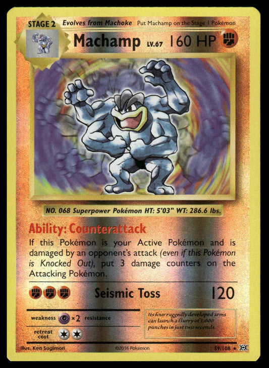 Pokemon TCG Machamp Reverse Holofoil 59/108 XY Evolutions