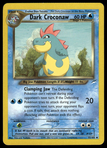 Pokemon TCG Dark Croconaw #032/105 Neo Destiny