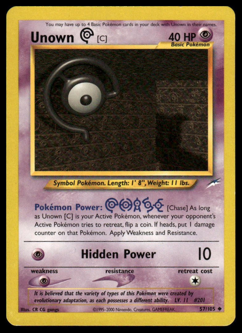Pokemon TCG Unown [C] #057/105 Neo Destiny