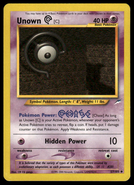 Pokemon TCG Unown [C] #057/105 Neo Destiny