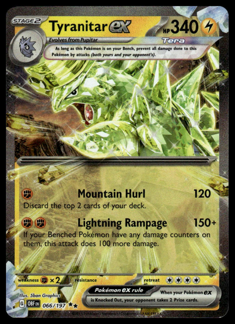 Pokemon TCG Tyranitar ex #066/197 Prize Pack Series Cards