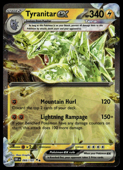 Pokemon TCG Tyranitar ex #066/197 Prize Pack Series Cards