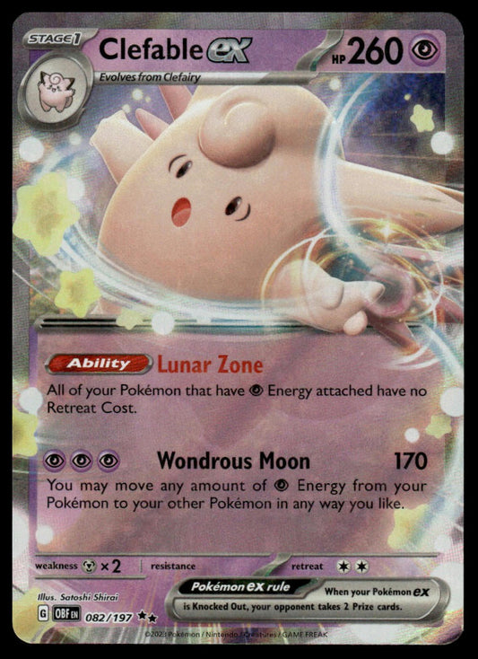 Pokemon TCG Clefable ex #082/197 SV03: Obsidian Flames