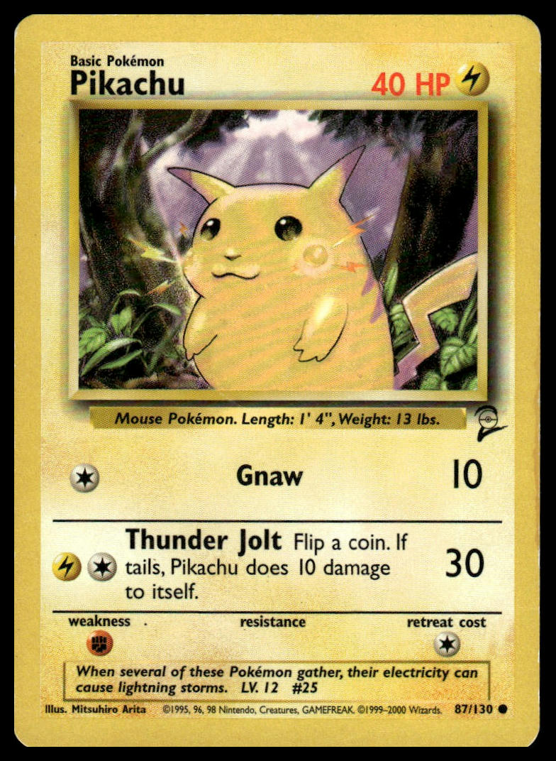 Pokemon TCG Pikachu #087/130 Base Set 2