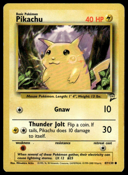 Pokemon TCG Pikachu #087/130 Base Set 2