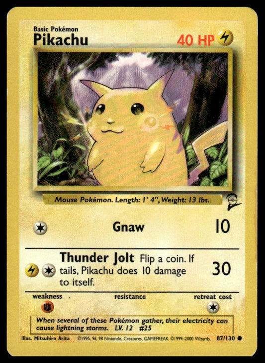 Pokemon TCG Pikachu #087/130 Base Set 2