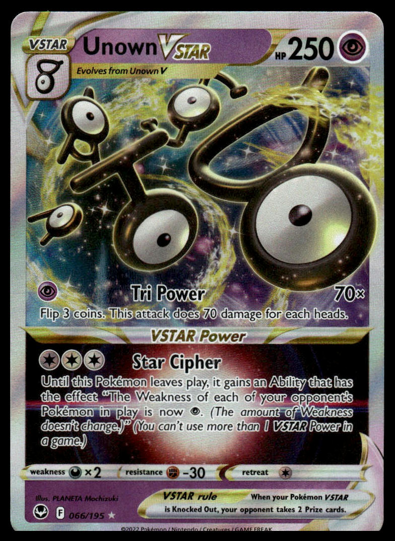 Pokemon TCG Unown VSTAR #066/195 SWSH12: Silver Tempest