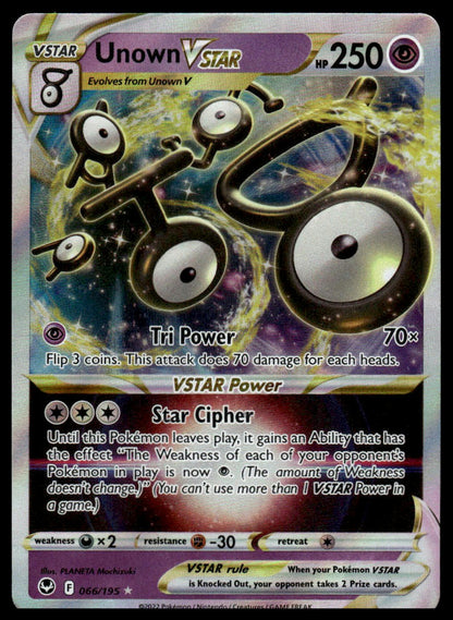 Pokemon TCG Unown VSTAR #066/195 SWSH12: Silver Tempest