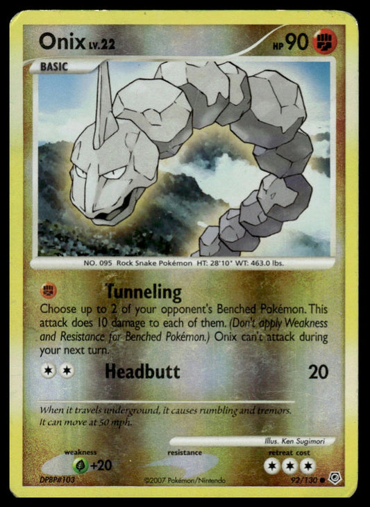 Pokemon TCG Onix #92/130 Diamond and Pearl