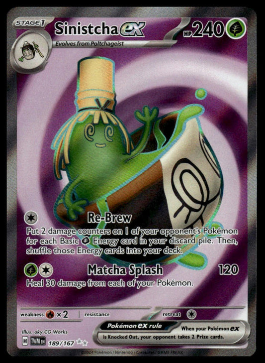 Pokemon TCG Sinistcha ex #189/167 SV06: Twilight Masquerade