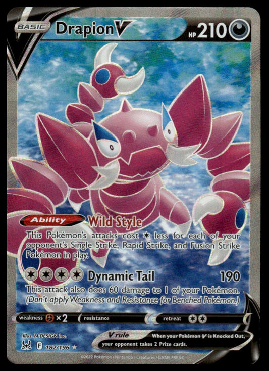 Pokemon TCG Drapion V (Full Art) #182/196 SWSH11: Lost Origin