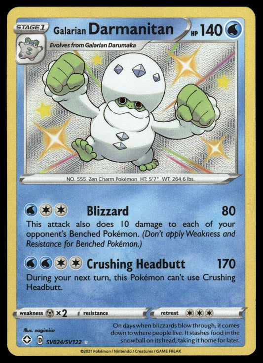Pokemon TCG Galarian Darmanitan #SV024/SV122 Shining Fates: Shiny Vault
