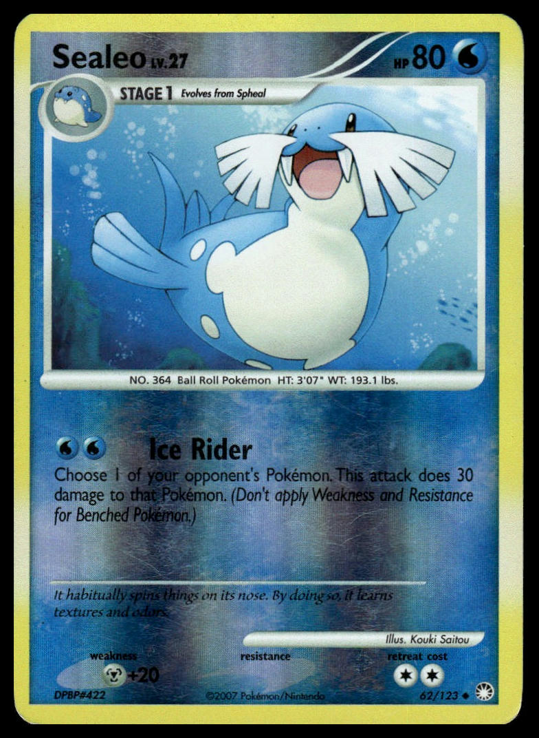 Pokemon TCG Sealeo #62/123 Mysterious Treasures