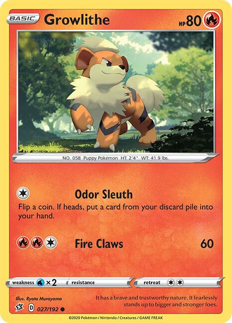 Pokemon Growlithe 27/192 Rebel Clash