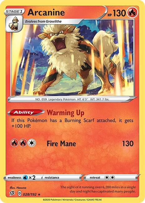 Pokemon Arcanine 28/192 Rebel Clash