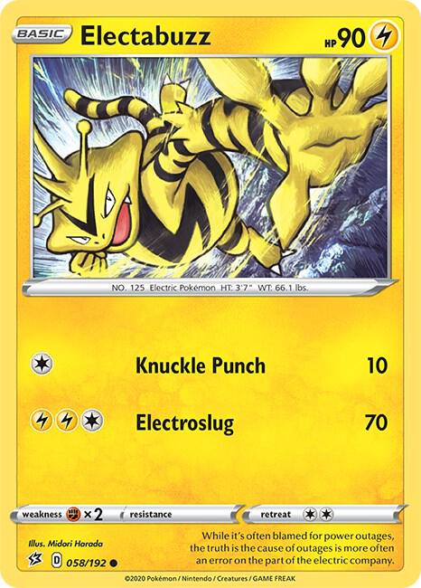 Pokemon Electabuzz 58/192 Rebel Clash