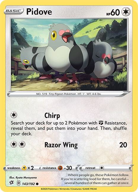 Pokemon Pidove 143/192 Rebel Clash