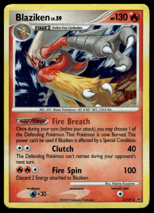 Pokemon TCG Blaziken Holofoil #3/127 Platinum