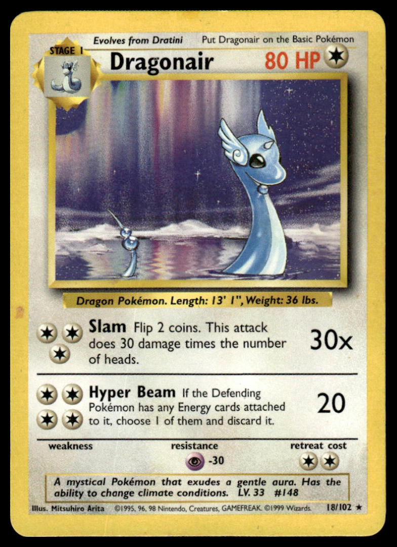 Pokemon TCG Dragonair #018/102 Base Set