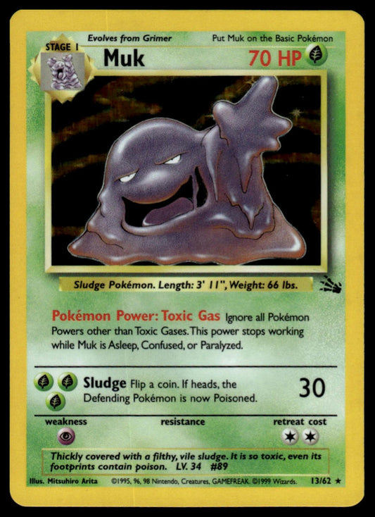 Pokemon TCG Muk Holofoil (13) #13/62 Fossil
