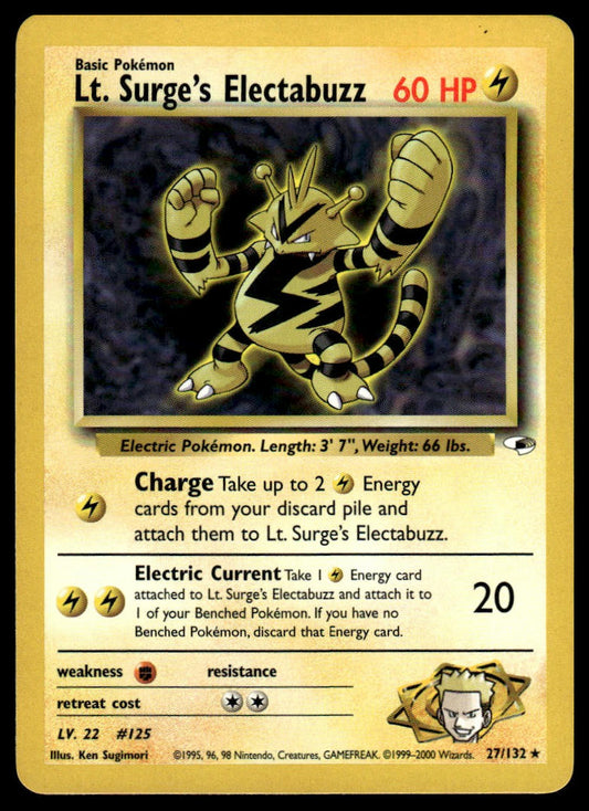 Pokemon TCG Lt. Surge's Electabuzz (27) #027/132 Gym Heroes