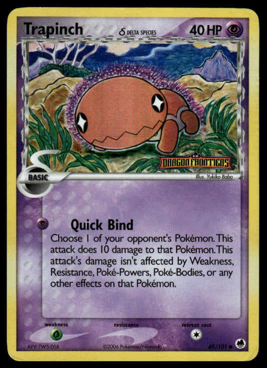 Pokemon TCG Trapinch Holofoil #69/101 Dragon Frontiers Stamped