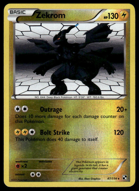 Pokemon TCG Zekrom #47/114 Black and White