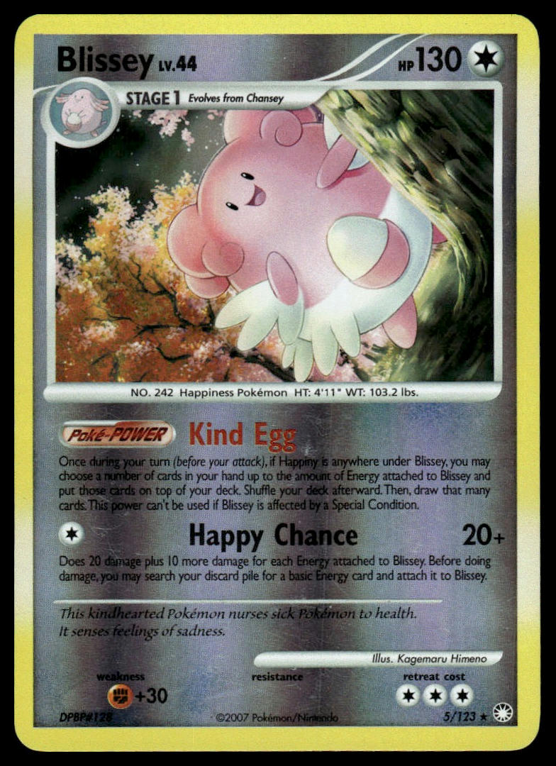 Pokemon TCG Blissey Reverse Holofoil #5/123 Mysterious Treasures