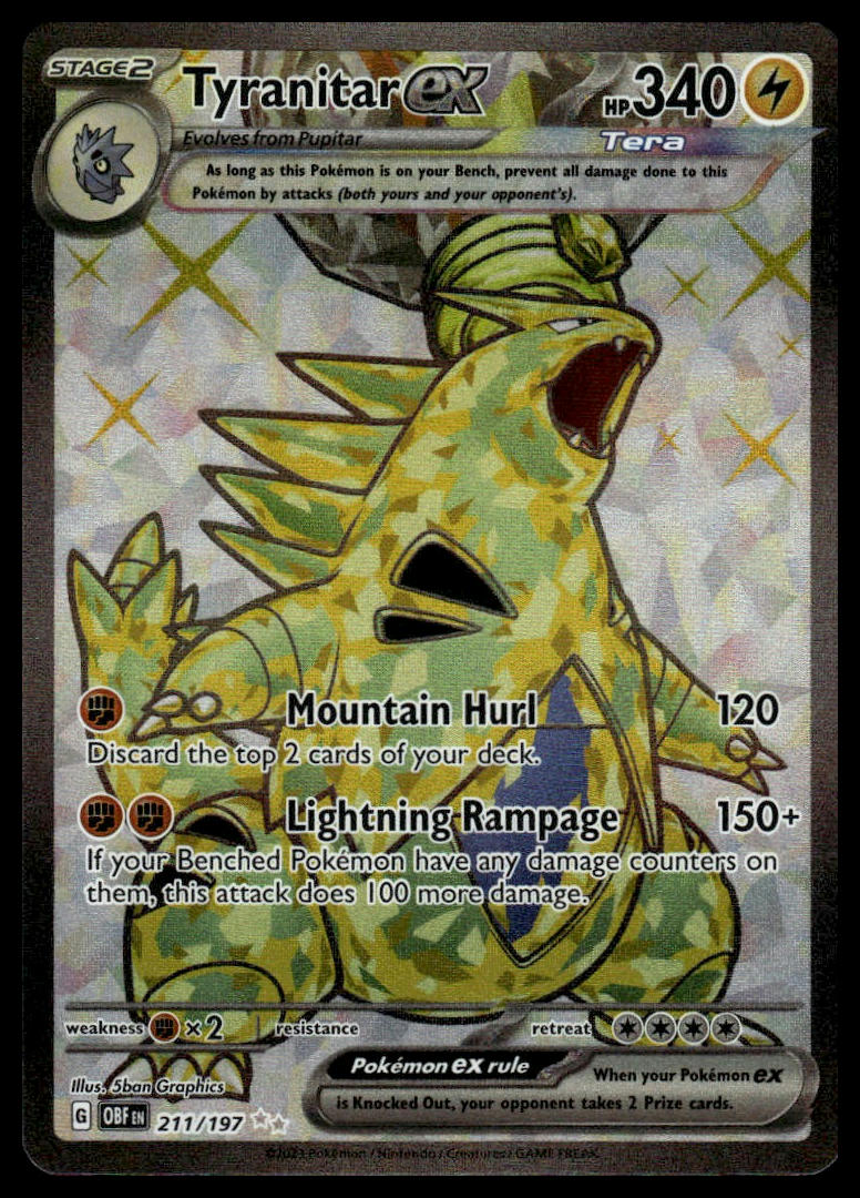 Pokemon TCG Tyranitar ex #211/197 SV03: Obsidian Flames