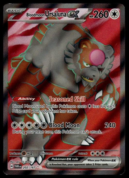 Pokemon TCG Bloodmoon Ursaluna ex #202/167 SV06: Twilight Masquerade