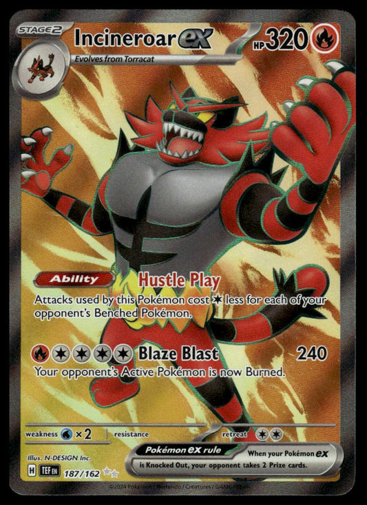 Pokemon TCG Incineroar ex #187/162 SV05: Temporal Forces