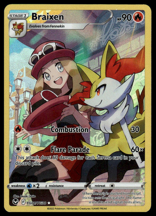 Pokemon TCG Braixen #TG01/TG30 SWSH12: Silver Tempest Trainer Gallery