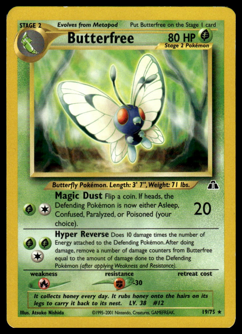 Pokemon TCG Butterfree #19/75 Neo Discovery