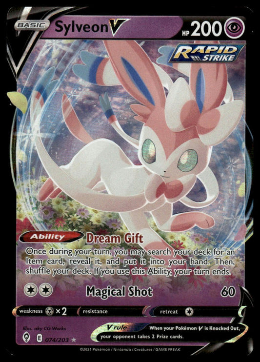 Pokemon TCG Sylveon V #074/203 SWSH07: Evolving Skies