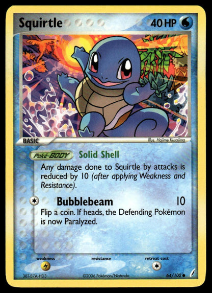 Pokemon TCG Squirtle #64/100 Crystal Guardians