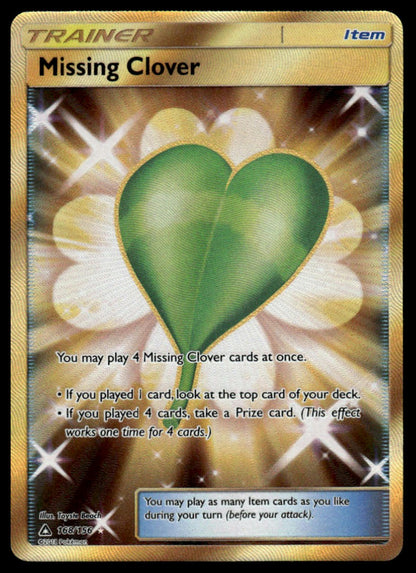 Pokemon TCG Missing Clover (Secret Rare) #168/156 SM - Ultra Prism